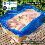 Australia BEEF TRIMMINGS 85CL daging sapi tetelan frozen GBP bulk carton pack +/- 28kg 50x33x18cm (price/kg)